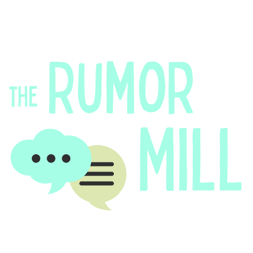 The Rumor Mill - two text bubbles with fancy text 