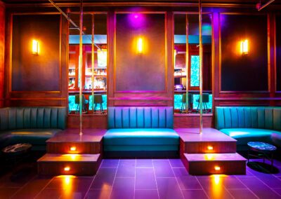 a vip stripper area with poles.