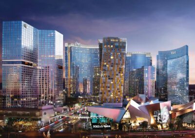 Exterior shot of ARIA resort and casino