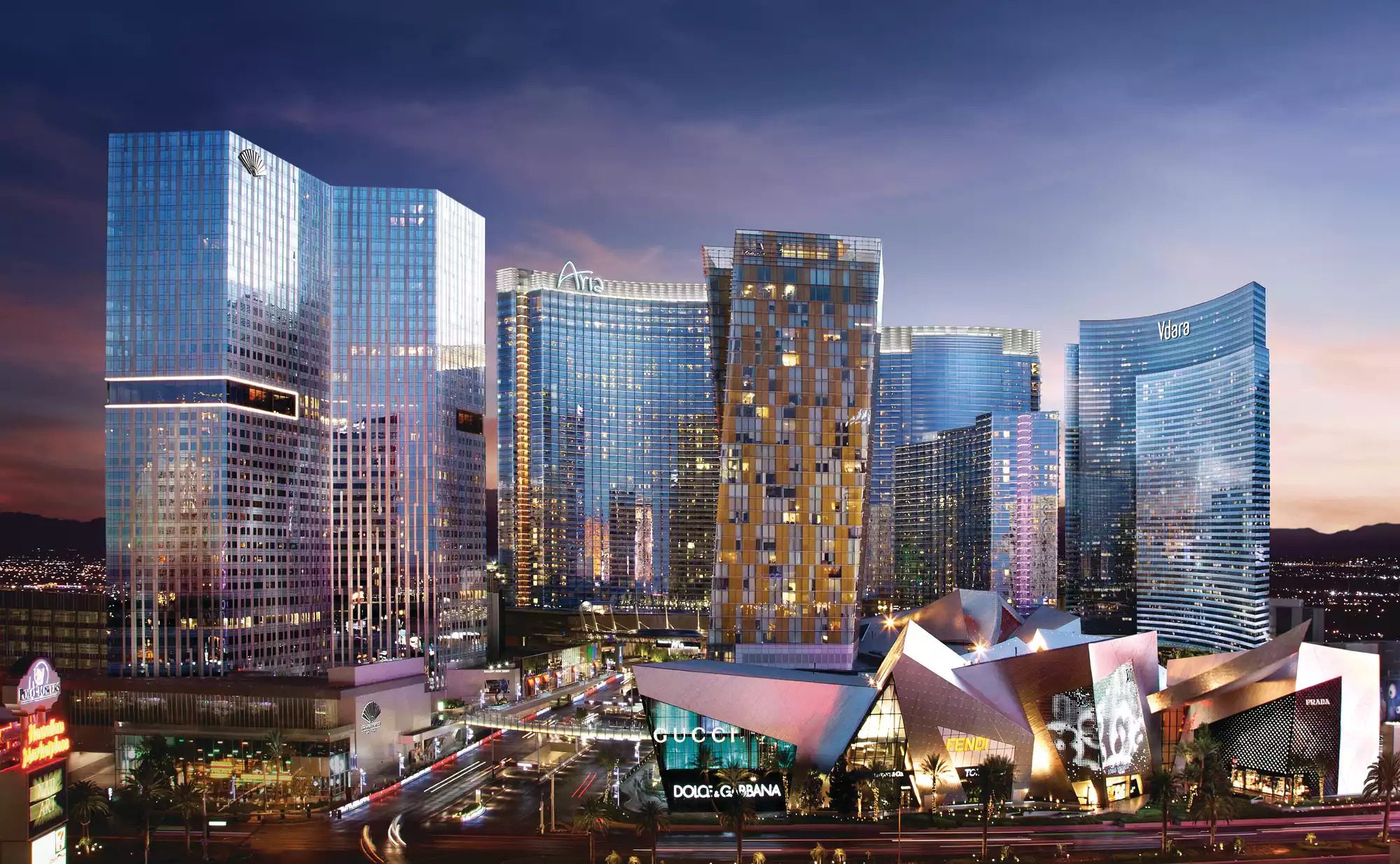 Exterior shot of ARIA resort and casino