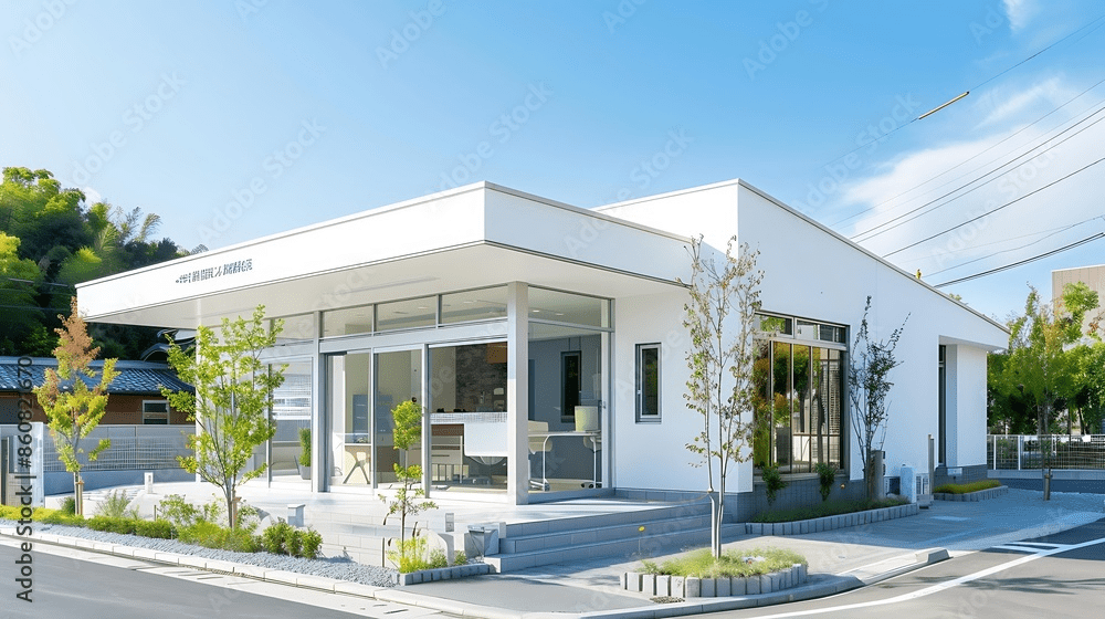 a white modern style building